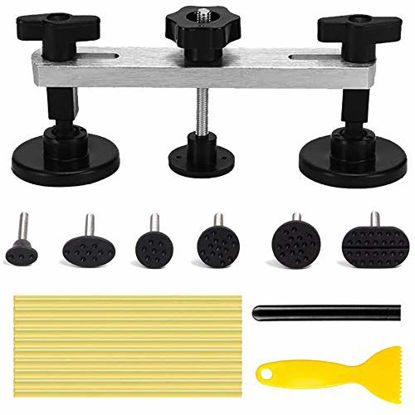 Picture of LEOTOTO Car Dent Puller, 2021 Newest Auto Body Paintless Dent Repair Tool, with Bridge Dent Puller, Glue Puller Tabs for Car Dent Removal, Door Dings and Hail Damage Repair, Minor Dent Removal
