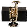 Picture of Dselvgvu Copper Miniature Baritone Horn with Stand and Case Mini Musical Instrument Miniature Replica Dollhouse Model Mini Baritone Horn Miniature Tuba Home Ornament (3.94"x1.42" Baritone Horn)
