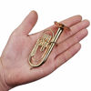 Picture of Dselvgvu Copper Miniature Baritone Horn with Stand and Case Mini Musical Instrument Miniature Replica Dollhouse Model Mini Baritone Horn Miniature Tuba Home Ornament (3.94"x1.42" Baritone Horn)