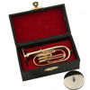 Picture of Dselvgvu Copper Miniature Baritone Horn with Stand and Case Mini Musical Instrument Miniature Replica Dollhouse Model Mini Baritone Horn Miniature Tuba Home Ornament (3.94"x1.42" Baritone Horn)