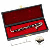 Picture of Dselvgvu Miniature Bass Clarinet with Stand and Case Mini Musical Instrument Miniature Replica Dollhouse Model Mini Bass Clarinet Home Ornament (5.12" Bass Clarinet)