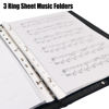 Picture of MUDOR Premium Choral Muisc Folder, PU Choir Folder with Hand Strap and Internal Retention Strap,3 Ring Black Choir Binder for Musician, Choir Singer, Stage Performance