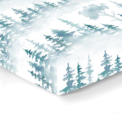 Picture of 100% Organic Cotton Fitted Sheets for Standard Crib and Toddler Mattresses/Pads 28” x 52” and up to 6” Thick. Boys and Girls. Fits, Dream On Me, Lullaby, Safety 1st, Newton, and Other Brands.