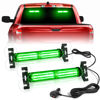 Picture of HLauto 1002L Emergency Strobe Traffic Advisor Light Bar: 40 LED Dash Safety Warning Flashing Light, Front/Rear Windshield Visor Light for Construction Vehicle, Tow/Plow Truck (2x10.7inch, Green)