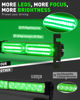 Picture of HLauto 1002L Emergency Strobe Traffic Advisor Light Bar: 40 LED Dash Safety Warning Flashing Light, Front/Rear Windshield Visor Light for Construction Vehicle, Tow/Plow Truck (2x10.7inch, Green)