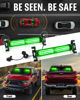 Picture of HLauto 1002L Emergency Strobe Traffic Advisor Light Bar: 40 LED Dash Safety Warning Flashing Light, Front/Rear Windshield Visor Light for Construction Vehicle, Tow/Plow Truck (2x10.7inch, Green)