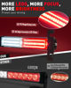 Picture of HLauto 1002L Emergency Strobe Traffic Advisor Light Bar: 40LED Dash Safety Warning Flashing Front/Rear Windshield Visor Light for Construction Vehicle, Trucks (2x10.7inch, Red White)