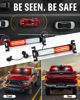 Picture of HLauto 1002L Emergency Strobe Traffic Advisor Light Bar: 40LED Dash Safety Warning Flashing Front/Rear Windshield Visor Light for Construction Vehicle, Trucks (2x10.7inch, Red White)