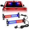 Picture of HLauto 1002L Emergency Strobe Traffic Advisor Light Bar: 40 LED Dash Safety Warning Flashing Light, Front/Rear Windshield Visor Light for Construction Vehicle, Tow/Plow Truck (2x10.7inch, Red Blue)