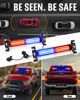 Picture of HLauto 1002L Emergency Strobe Traffic Advisor Light Bar: 40 LED Dash Safety Warning Flashing Light, Front/Rear Windshield Visor Light for Construction Vehicle, Tow/Plow Truck (2x10.7inch, Red Blue)
