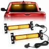 Picture of HLauto 1002L Emergency Strobe Traffic Advisor Light Bar: 40LED Dash Safety Warning Flashing Front/Rear Windshield Visor Light for Construction Vehicle, Trucks (2x10.7inch, Amber)