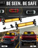 Picture of HLauto 1002L Emergency Strobe Traffic Advisor Light Bar: 40LED Dash Safety Warning Flashing Front/Rear Windshield Visor Light for Construction Vehicle, Trucks (2x10.7inch, Amber)