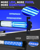 Picture of HLauto 1002L Emergency Strobe Traffic Advisor Light Bar: 40LED Dash Safety Warning Flashing Front/Rear Windshield Visor Light for Construction Vehicle, Trucks (2x10.7inch, Blue White)