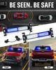 Picture of HLauto 1002L Emergency Strobe Traffic Advisor Light Bar: 40LED Dash Safety Warning Flashing Front/Rear Windshield Visor Light for Construction Vehicle, Trucks (2x10.7inch, Blue White)