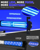 Picture of HLauto 1002L Emergency Strobe Traffic Advisor Light Bar: 40 LED Dash Safety Warning Flashing Light, Front/Rear Windshield Visor Light for Construction Vehicle, Tow/Plow Truck (2x10.7inch, Blue)