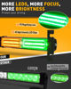 Picture of HLauto 1002L Emergency Strobe Traffic Advisor Light Bar: 40 LED Dash Safety Warning Flashing Light, Front/Rear Windshield Visor Light for Construction Vehicle, Tow/Plow Truck (2x10.7inch, Amber Green)