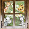 Picture of 22.44 x 21.25 Inch Watercolor Jungle Animal Window Clings Tiger Lion Elephant Zebra Window Stickers Double-Side Safari Animal Window Stickers for Baby Nursery Playroom Bedroom Window Glass Wall Decor