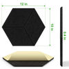 Picture of Whalevale 12 Pack Y-Lined Acoustic Panels with Self-Adhesive, 12" X 12" X 0.4" Sound Proof Foam Panels, Decorative Sound Proofing Padding for Wall, Sound Absorbing panels for Home & Offices, Black