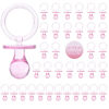 Picture of Pacifiers for Baby Shower Game, 36PCS Plastic Pacifiers for Baby Shower Decoration DIY, Large Size Baby Shower Pacifiers, Gender Reveal Party Table Scatter/Hunt Baby Shower Game Props(Pink, 2.75 in)
