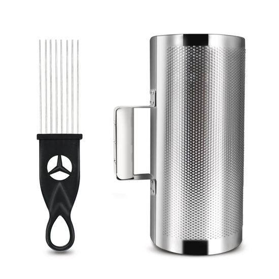 Picture of Soulmate Stainless Steel Guiro Shaker 12" 6" Percussion Instrument Guiro Musical Instrument with Scraper Latin Percussion Guiro Training Tool for Live Performance