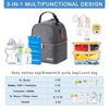 Picture of BABEYER Breastmilk Cooler Bag with Ice Pack Fits 6 Baby Bottles up to 9 Ounce, Breast Milk Pump Cooler Bag with Shoulder Strap for Nursing Mom Daycare, Work, Travel- Dark Grey