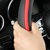 Picture of Car Steering Wheel Cover, Leather Steering Wheel Cover Red Universal 14.5-15 Inch Microfiber Leather Anti-Slip Breathable Auto Steering Wheel Covers for Men Women (Black&Red)