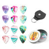 Picture of Cheliz 12-pack 0.71mm Stylish Colorful Celluloid Guitar Picks Plectrums for Guitar Bass(14-Ink Splashing), Medium