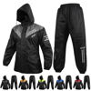 Picture of BYKR Waterproof Outdoors Motorcycle Rain Suits for Men & Women Cycling 2-Piece Breathable & Windproof Wet Weather Protection Motocross Rain Gear Reflective Rainwear All Sports Riding Rainsuit Grey L