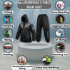 Picture of BYKR Waterproof Outdoors Motorcycle Rain Suits for Men & Women Cycling 2-Piece Breathable & Windproof Wet Weather Protection Motocross Rain Gear Reflective Rainwear All Sports Riding Rainsuit Grey L