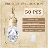 Picture of 50 Pcs Hanging Car Air Freshener Car Diffuser Bottles Empty Glass Perfume Bottles Air Freshener Diffuser Bottle Pendant for Essential Oils Fragrance Aromatherapy Bottle Ornament (Skeleton, Clear)