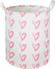 Picture of CLOCOR Pink Laundry Basket,Waterproof Baby Girls Nursery Hamper, Girls' Room Decor,Kids Toys Storage Bin,Gift Basket（Pink Heart