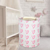 Picture of CLOCOR Pink Laundry Basket,Waterproof Baby Girls Nursery Hamper, Girls' Room Decor,Kids Toys Storage Bin,Gift Basket（Pink Heart