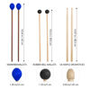 Picture of VixxNoxx 3 Pairs Drum Mallets Maple 5A Drum Sticks Marimba Mallets Rubber Xylophone Beaters Wooden Percussion Mallets with Drum Stick Bag