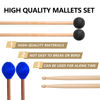Picture of VixxNoxx 3 Pairs Drum Mallets Maple 5A Drum Sticks Marimba Mallets Rubber Xylophone Beaters Wooden Percussion Mallets with Drum Stick Bag