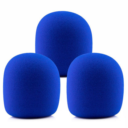 Picture of LEFXMOPHY SM58 Windscreen for Shure SM58 SM48 BETA 58A Microphone Pop filter Replacment Mic Cover 3-Pack Blue Wind Screen Case