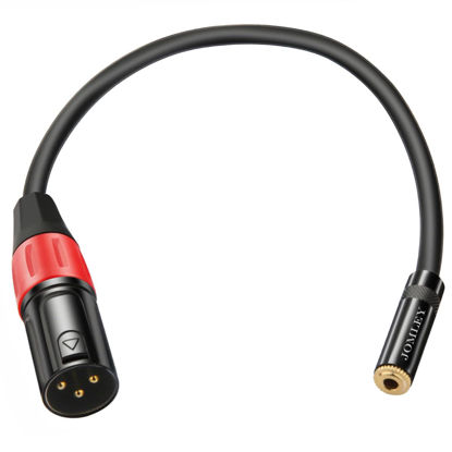 Picture of JOMLEY 1/8 to XLR Cable, Balanced 3.5mm Female to XLR Male Stereo Audio Adapter, 1/8" TRS to XLR Male Connector Converter Interconnect Cable - 1ft