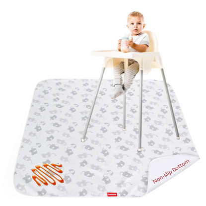 Picture of Splat Mat, Mealtime Under High Chair Mat for Baby Feeding Set, Anti-Slip Portable Picnic Mat for Baby Art/Crafts/Playtime Table Cloth, Machine Washable and Waterproof Splash Mat, 46x42