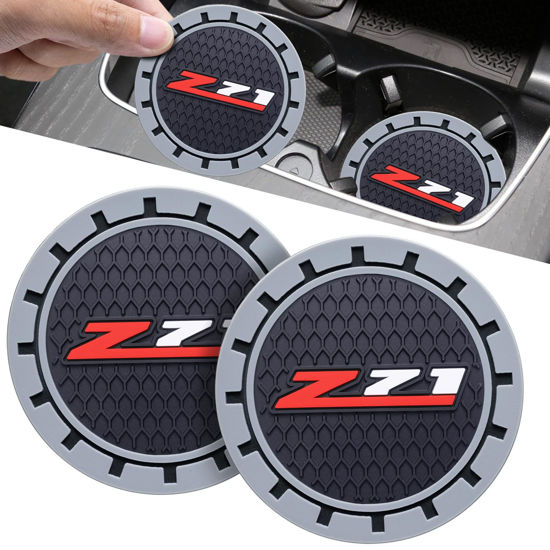 Picture of XIGRALUCK Car Cup Coaster for Chevy Z71 Recessed Silicone Cup Holder Coaster Interior Accessories 2.75in 2Pieces…