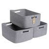 Picture of MiniArk Large Storage Baskets for Shelves, Closet Organizers and Storage Bins for Clothes Blanket Towels, Baby Nursery, Toy Baskets Box, Woven Rope Baskets, 17 x 13 x 7.5”, 3 Packs Mixed Grey