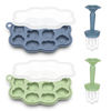 Picture of KingKam Baby Breastmilk Popsicle Molds & Baby Fruit Feeder (2 Pack), Baby Food Freezer Tray Storage Containers, Silicone Pacifier Feeder and Teether