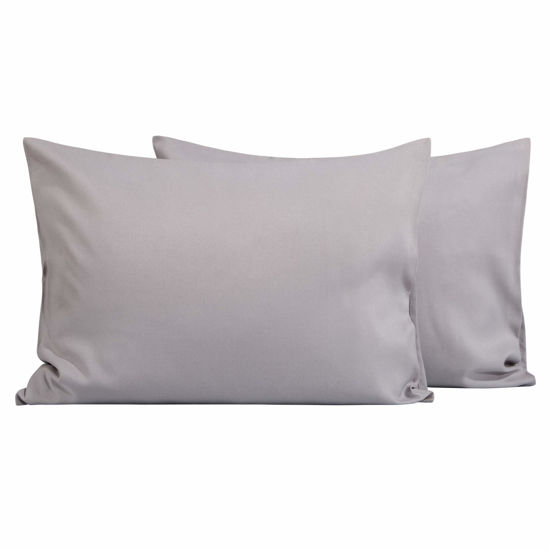 Picture of FLXXIE 2 Pack Microfiber Toddler Pillowcases, 14x20 Inches Fits Baby Pillow Sized 12x16, 13x18 or 14x20, Soft and Cozy Small Travel Pillow Covers with Envelope Closure, Smoke Grey