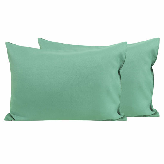 Picture of FLXXIE 2 Pack Microfiber Toddler Pillowcases, 14x20 Inches Fits Baby Pillow Sized 12x16, 13x18 or 14x20, Soft and Cozy Small Travel Pillow Covers with Envelope Closure, Sea Green
