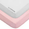 Picture of American Baby Company 2 Pack Fitted Crib Sheets 28" x 52", Soft Breathable Neutral 100% Cotton Jersey Sheet, Pink and White, for Boys and Girls, Fits Crib and Toddler Bed mattresses