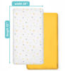 Picture of American Baby Company 2 Pack Fitted Crib Sheets 28" x 52", Soft Breathable Neutral 100% Cotton Jersey Sheet, Golden Yellow Star/Yellow, for Boys and Girls, Fits Crib and Toddler Bed mattresses