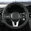 Picture of Car Steering Wheel Cover, Leather Steering Wheel Cover Black Universal 14.5-15 Inch Microfiber Leather Anti-Slip Breathable Auto Steering Wheel Covers Accessories for Men Women