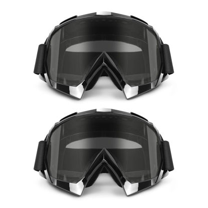 Picture of XYOP ATV Goggles Dirt Bike Goggles 2-Pack Motorcycle Motocross Goggles Off-Road Goggles MX and MTB Racing Goggles Bike Riding Glasses Protection Eyes Safety Goggles for Adult Youth Kids Grey Lens
