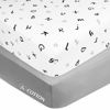 Picture of American Baby Company 2 Pack Fitted Crib Sheets 28" x 52", Soft Breathable Neutral 100% Cotton Jersey Sheet, Alphabet and Gray, for Boys and Girls, Fits Crib and Toddler Bed mattresses