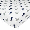 Picture of American Baby Company 2 Pack Fitted Crib Sheets 28" x 52", Soft Breathable Neutral 100% Cotton Jersey Sheet, Navy Whale/Grey Zigzag, for Boys and Girls, Fits Crib and Toddler Bed mattresses