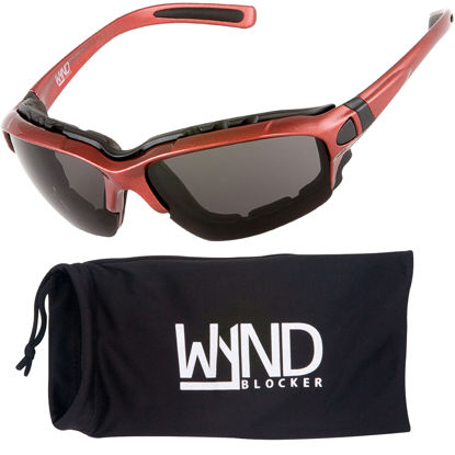 Picture of WYND Blocker Motorcycle Riding Glasses Extreme Sports Wrap Sunglasses, Red, Smoke