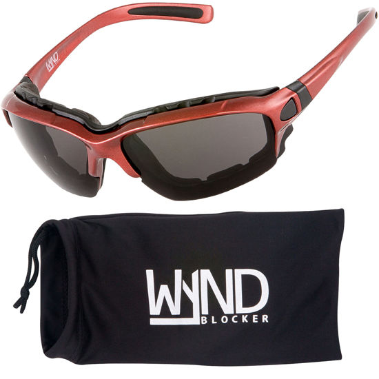 Picture of WYND Blocker Motorcycle Riding Glasses Extreme Sports Wrap Sunglasses, Red, Smoke